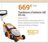 Promo Tondeuse à batterie AK 43 cm à 669,00 € dans le catalogue Espace Emeraude à Valençay