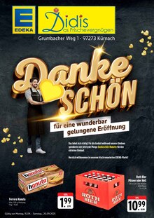 Aktueller EDEKA Prospekt (Güntersleben, 2 Seiten zum blättern EDEKA Prospekt DANKE SCHÖN mit 2 Seiten