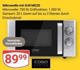 Mikrowelle mit Grill MG20 Angebote von Caso Design bei GLOBUS Wolfenbüttel für 89,99 €