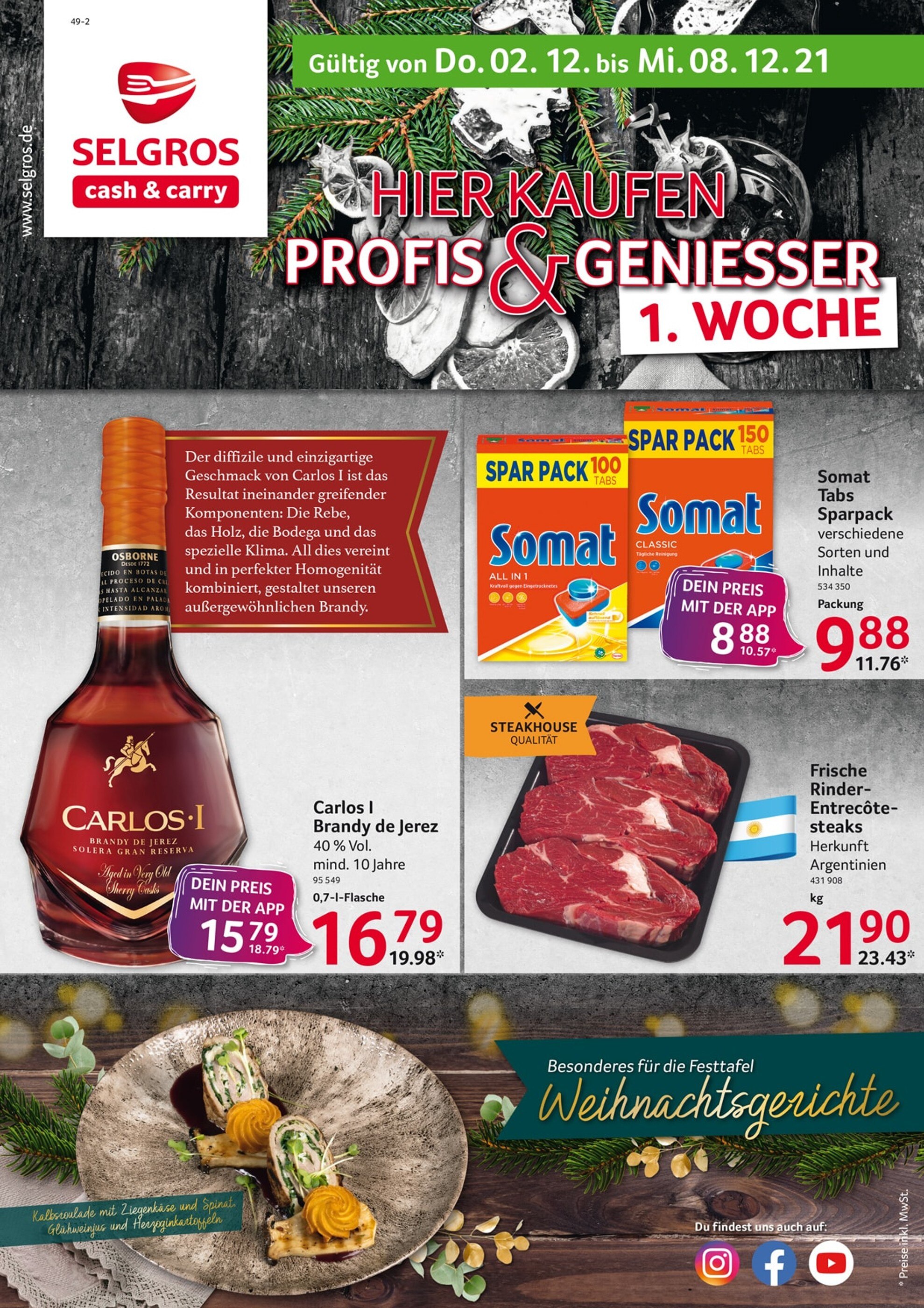 Selgros Prospekt für Karlstadt mit 32 Seiten Selgros Prospekt für Karlstadt: "Food", 32 Seiten, 02.12.2021 - 08.12.2021