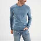 Pull jersey avec col en V gris homme dans le catalogue La Halle