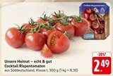 Cocktail Rispentomaten im Angebot bei EDEKA in Pforzheim Cocktail Rispentomaten Angebote von Unsere Heimat bei EDEKA Pforzheim für 2,49 €