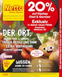 Netto Marken-Discount Prospekt für Osnabrück: "20% auf frisches Obst und Gemüse", 4 Seiten, 09.09.2024 - 14.09.2024