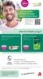 mea - meine apotheke Apotheken Prospekt der aktuellen Woche mit 4 Seiten, gültig von 01.08.2026 bis 31.08.2026, in Mainstockheim und Umgebung Aktueller mea - meine apotheke Apotheken Prospekt in Mainstockheim und Umgebung, "Unsere August-Angebote" mit 4 Seiten, 01.08.2026 - 31.08.2026