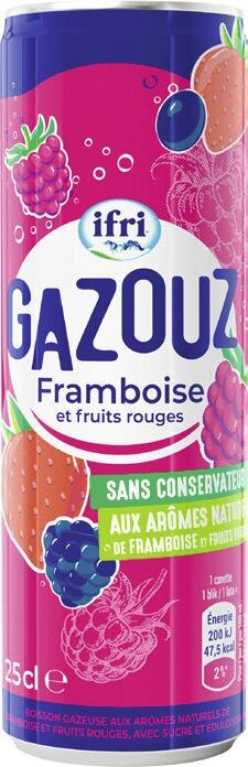 Boisson gazeuse Gazouz Framboise et fruits rouges