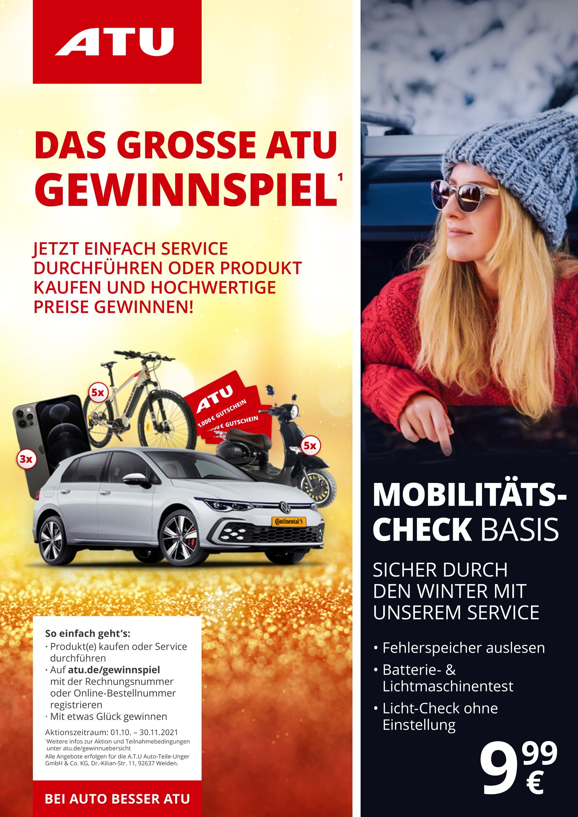 ATU Prospekt für Marktredwitz mit 30 Seiten ATU Prospekt für Marktredwitz: "DAS GROSSE ATU GEWINNSPIEL", 30 Seiten, 01.11.2021 - 30.11.2021