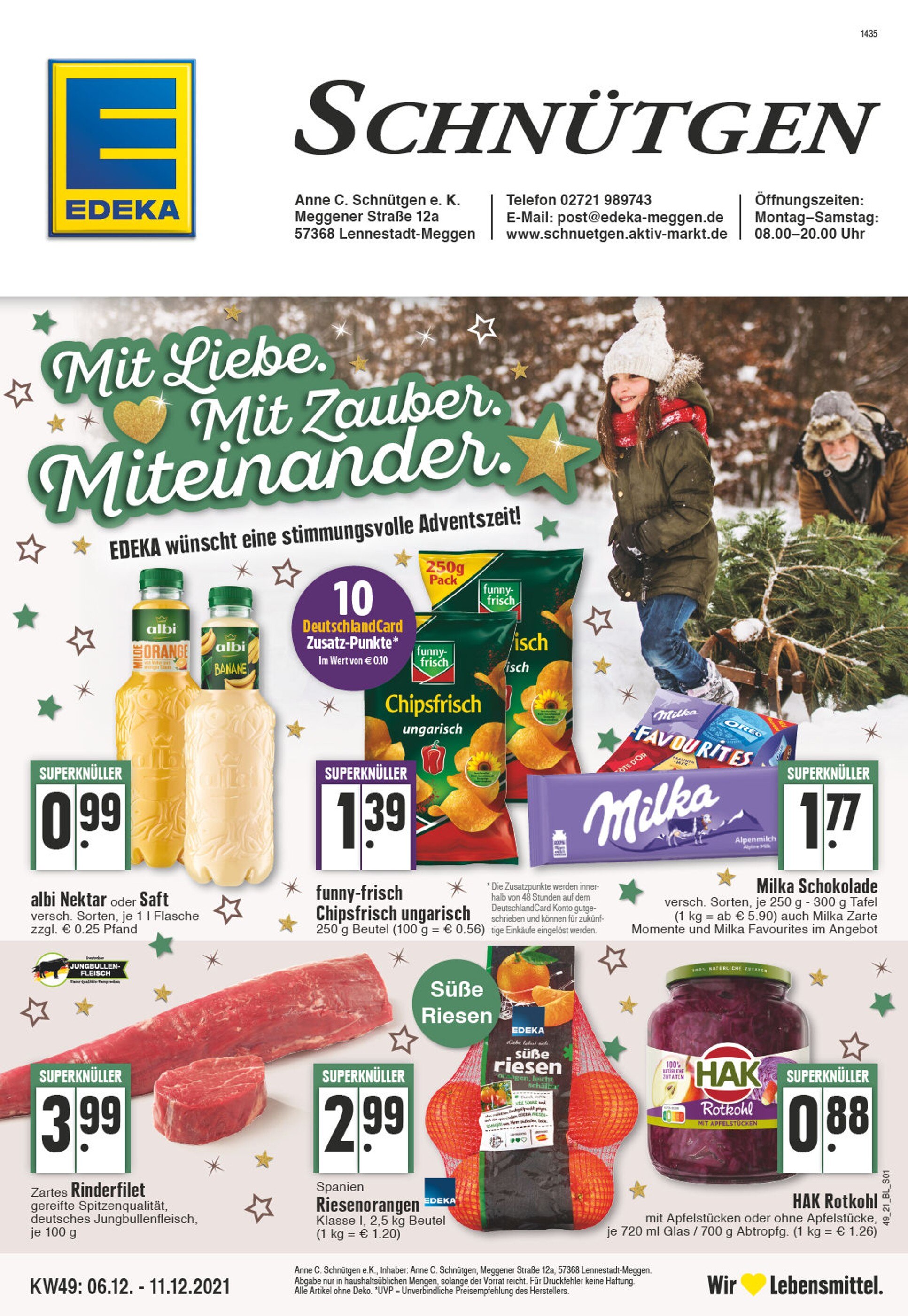 EDEKA Prospekt für Finnentrop mit 32 Seiten EDEKA Prospekt für Finnentrop: "Aktuelle Angebote", 32 Seiten, 06.12.2021 - 11.12.2021