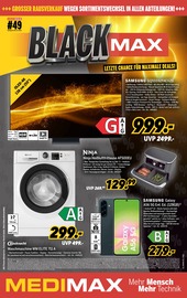 Fernseher im MEDIMAX Prospekt in Weißenfels Aktueller MEDIMAX Prospekt mit Fernseher, "BLACK MAX", Seite 1