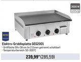 Aktuelles Elektro-Griddleplatte GEG2001 Angebot bei Metro in Trier ab 285,59 €