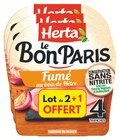 Le Bon Paris Fumé sans nitrite 4 tranches - HERTA en promo chez Intermarché Le Bon Paris Fumé sans nitrite 4 tranches - HERTA dans le catalogue Intermarché