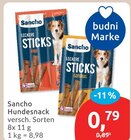 Hundesnack von Sancho im aktuellen budni Prospekt
