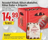 Kölsch, Kölsch alkoholfrei, Kölner Radler o. Dröppche im Angebot bei Trinkgut in Solingen Kölsch, Kölsch alkoholfrei, Kölner Radler o. Dröppche Angebote von Reissdorf bei Trinkgut Solingen für 14,99 €