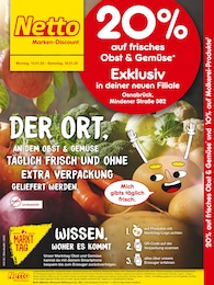 Netto Marken-Discount Prospekt für Bissendorf: "20% auf frisches Obst & Gemüse", 4 Seiten, 13.01.2025 - 18.01.2025