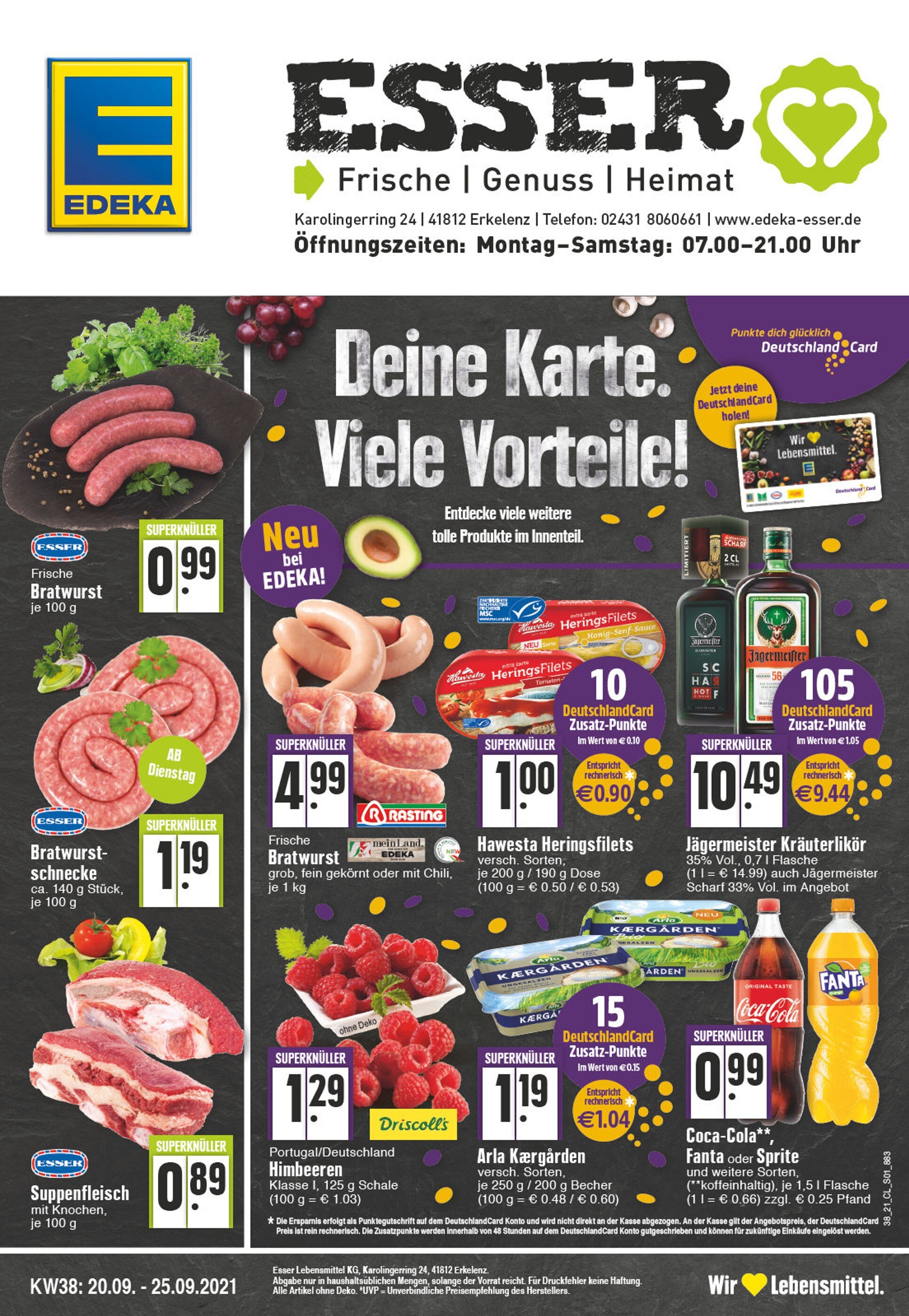 EDEKA Prospekt für Erkelenz mit 32 Seiten EDEKA Prospekt für Erkelenz: "Aktuelle Angebote", 32 Seiten, 20.09.2021 - 25.09.2021