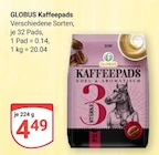 Kaffeepads Angebote von Globus bei GLOBUS Krefeld für 4,49 €