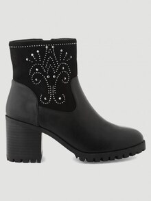 La Halle Vaujours - bottines bimatière à motifs en bijoux Promo bottines bimatière à motifs en bijoux dans le catalogue La Halle "Hiver 2020" à Vaujours