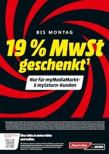 Aktueller MediaMarkt Saturn Prospekt (Bad Sobernheim, 22 Seiten zum blättern MediaMarkt Saturn Prospekt 19 % MwSt geschenkt mit 22 Seiten