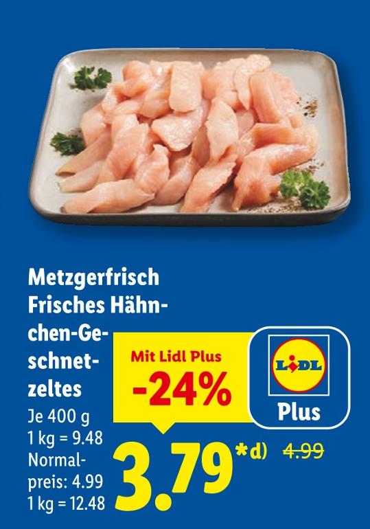 Frisches Hähnchen-Geschnetzeltes
