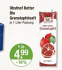 Bio Granatapfelsaft im V-Markt Prospekt Bio Granatapfelsaft von Obsthof Retter im aktuellen V-Markt Prospekt für 4,99 €