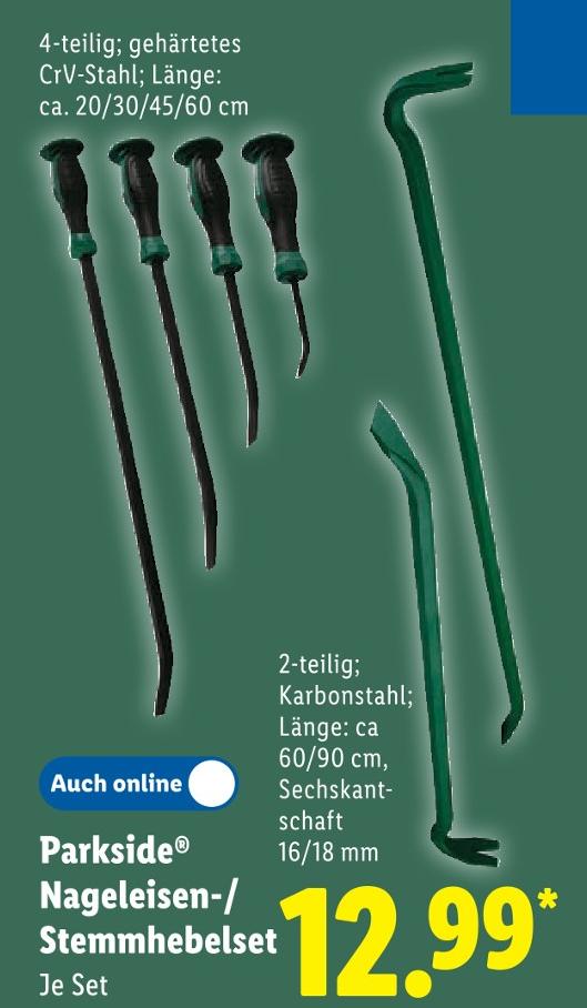 Parkside® Nageleisen-/ Stemmhebelset