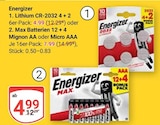Lithium CR-2032 im Angebot bei GLOBUS in Saarlouis Lithium CR-2032 Angebote von Energizer bei GLOBUS Saarlouis für 4,99 €