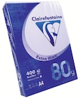 Ramette A4 Extra Blanc 400 feuilles - CLAIREFONTAINE en promo chez Intermarché Hyper Ramette A4 Extra Blanc 400 feuilles - CLAIREFONTAINE dans le catalogue Intermarché Hyper