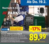 Inverter-Fülldraht-Schweißgerät im Angebot bei Lidl in Oldenburg Inverter-Fülldraht-Schweißgerät Angebote von Parkside bei Lidl Oldenburg für 89,99 €