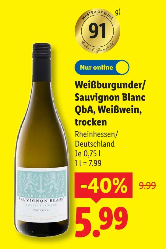 Sauvignon Blanc QbA, Weißwein, trocken