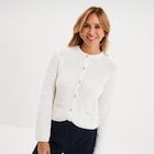 Gilet manches longues coton blanc femme à 25,99 € dans le catalogue La Halle