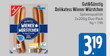 Delikatess Wiener Würstchen von Gut&Günstig im aktuellen EDEKA Prospekt für 3,19 €