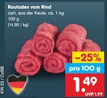 Rouladen vom Rind für 1,49 € bei Netto Marken-Discount im Angebot Rouladen vom Rind im aktuellen Netto Marken-Discount Prospekt