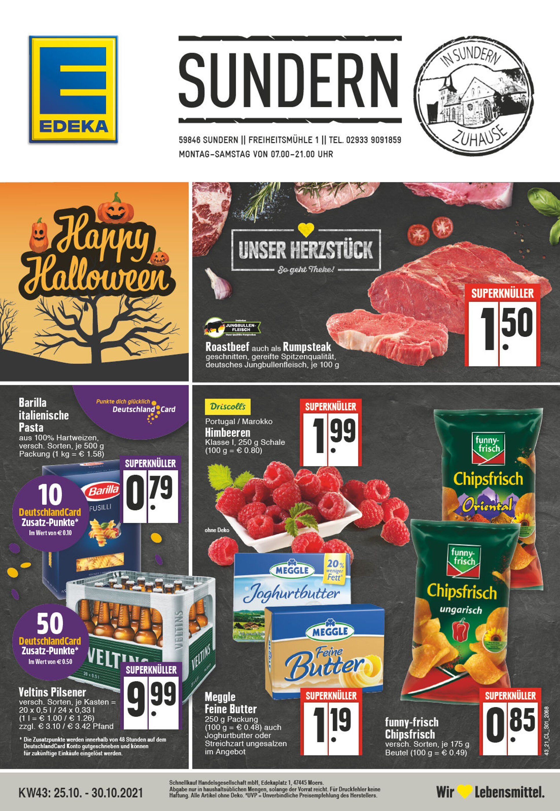 EDEKA Prospekt für Sundern mit 24 Seiten EDEKA Prospekt für Sundern: "Aktuelle Angebote", 24 Seiten, 25.10.2021 - 30.10.2021