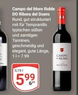 Roble DO Ribera del Duero im Angebot bei GLOBUS in Weinheim Roble DO Ribera del Duero Angebote von Campo del Moro bei GLOBUS Weinheim für 5,99 €