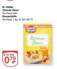 Zitronen Säure oder Einmachhilfe Angebote von Dr. Oetker bei GLOBUS Halle für 0,79 €