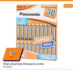 Piles alcalines AAA - PANASONIC en promo chez Action Villeurbanne à 5,99 €