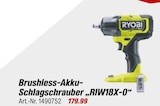 Brushless-Akku-Schlagschrauber „RIW18X-0“ von RYOBI für 179,99 € bei toom Baumarkt im Angebot Brushless-Akku-Schlagschrauber „RIW18X-0“ von RYOBI im aktuellen toom Baumarkt Prospekt