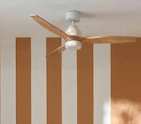 Ventilateur de plafond éclairage Garcia en bois et métal blanc Ø 107 cm - Seynave en promo chez Castorama Saint-Nazaire à 139,90 €