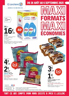 Prospectus E.Leclerc de la semaine "MAXI FORMATS MAXI ÉCONOMIES" avec 1 pages, valide du 26/08/2025 au 06/09/2025 pour Lyon et alentours