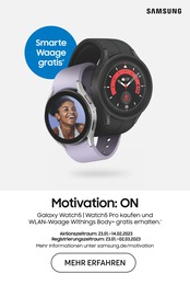 Samsung Prospekt für Lübeck mit 6 Seiten Samsung Prospekt für Lübeck: "Motivation: ON", 6 Seiten, 23.01.2023 - 14.02.2023