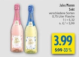 Sekt im Angebot bei diska in Weiden Sekt Angebote von Jules Mumm bei diska Weiden für 3,99 €