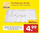 Filz-Organizer, 6er Set im Angebot bei Netto Marken-Discount in Mainz Filz-Organizer, 6er Set Angebote von DEKOR bei Netto Marken-Discount Mainz für 4,99 €