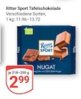 Tafelschokolade im Angebot bei GLOBUS in Salzgitter Tafelschokolade Angebote von Ritter Sport bei GLOBUS Salzgitter für 2,99 €