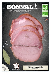 Rôti de porc cuit x 4 tranches• 180 g - Biomonde à Suresnes Rôti de porc cuit x 4 tranches• 180 g en promo chez Biomonde Suresnes à 5,27 €