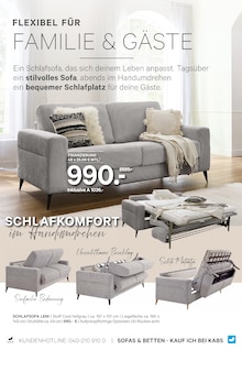 Sofa im aktuellen Kabs Prospekt (Osnabrück) Sofa im Kabs Prospekt "VORTEILSWOCHEN" mit 40 Seiten (Osnabrück)