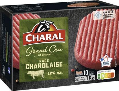 Steaks hachés Grand cru race Charolaise 12% M.G. surgelés