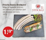 Frische Bosna-Bratwurst von STÖCKLE Metzgerei für 1,19 € bei V-Markt im Angebot Frische Bosna-Bratwurst von STÖCKLE Metzgerei im aktuellen V-Markt Prospekt
