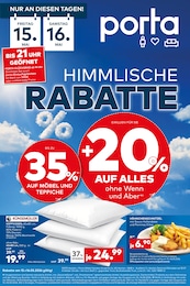 porta Möbel Prospekt für Aachen: "HIMMLISCHE RABATTE", 1 Seite, 15.05.2026 - 16.05.2026