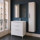 Meuble(r) vasque à poser blanc mat l.60 cm + plan simple vasque porcelaine, Futurbath Louna - Castorama Meuble(r) vasque à poser blanc mat l.60 cm + plan simple vasque porcelaine, Futurbath Louna à 189,00 € dans le catalogue Castorama