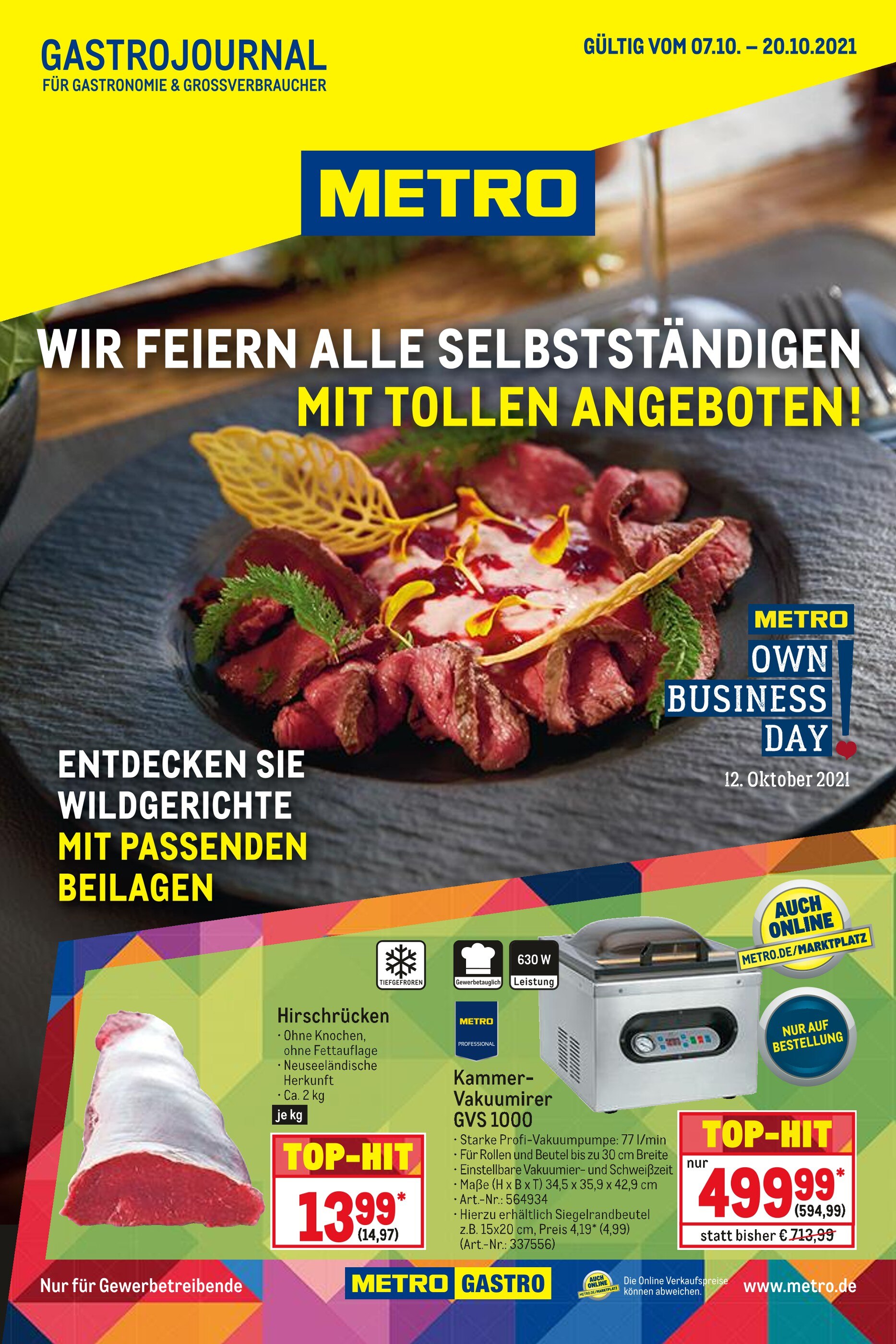 Metro Prospekt für Kirchentellinsfurt mit 36 Seiten Metro Prospekt für Kirchentellinsfurt: "Gastro-Journal", 36 Seiten, 07.10.2021 - 20.10.2021