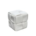 Pouf en tissu côtelé tressé beige - CARREFOUR HOME en promo chez Carrefour Villeurbanne à 18,99 €
